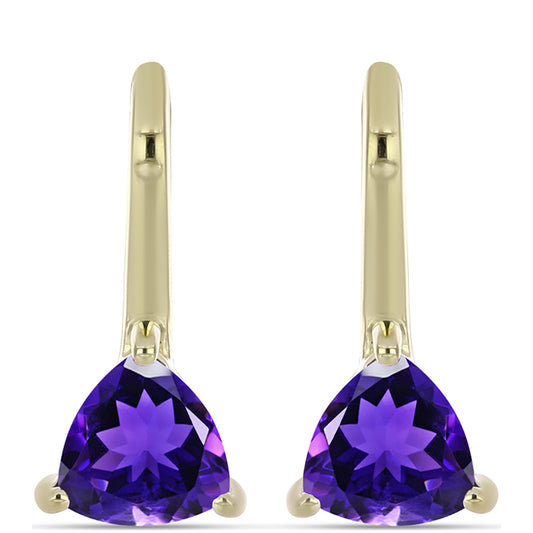 Pozlátené Strieborné Náušnice s Marockým Ametystom