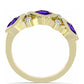 Pozlátený Strieborný Prsteň s Marockým Ametystom a Bielym Topásom