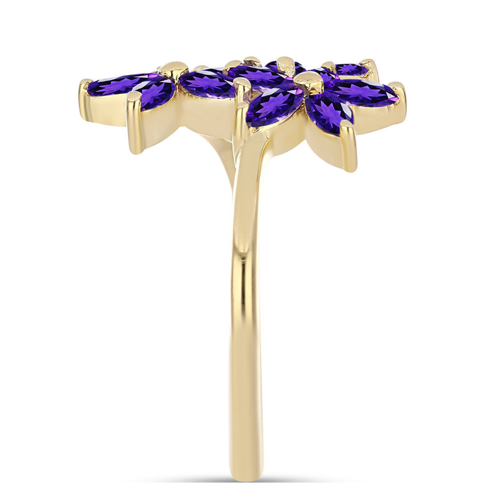 Pozlátený Strieborný Prsteň s Marockým Ametystom 4 