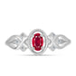 Strieborný Prsteň s Madagaskarským Rubínom a Bielym Topásom
