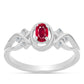 Strieborný Prsteň s Madagaskarským Rubínom a Bielym Topásom