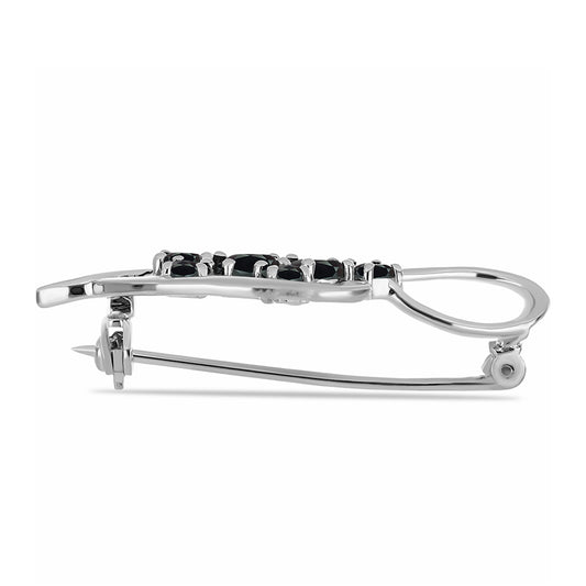 Strieborný Brošňa s Obsidianom