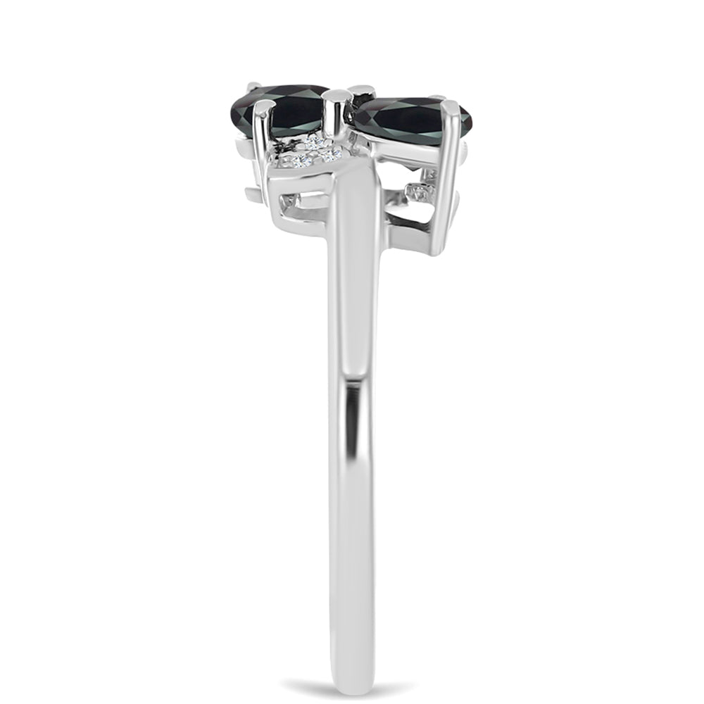 Strieborný Prsteň s Obsidianom a Bielym Topásom 4 