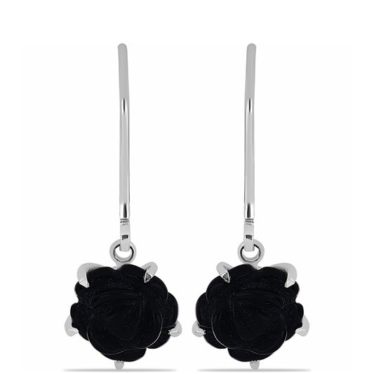 Strieborné Náušnice s Obsidianom