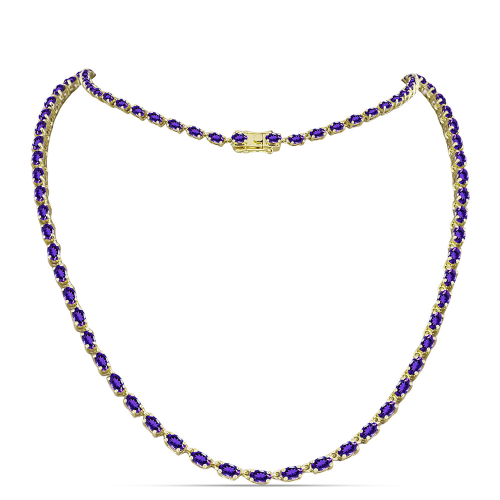 Pozlátený Strieborný Náhrdelník s Marockým Ametystom 1 