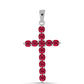 Kríž Strieborný Prívesok s Madagaskarským Rubínom