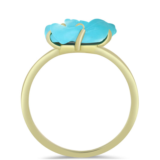 Pozlátený Strieborný Prsteň s so Sleeping Beauty Tyrkysom