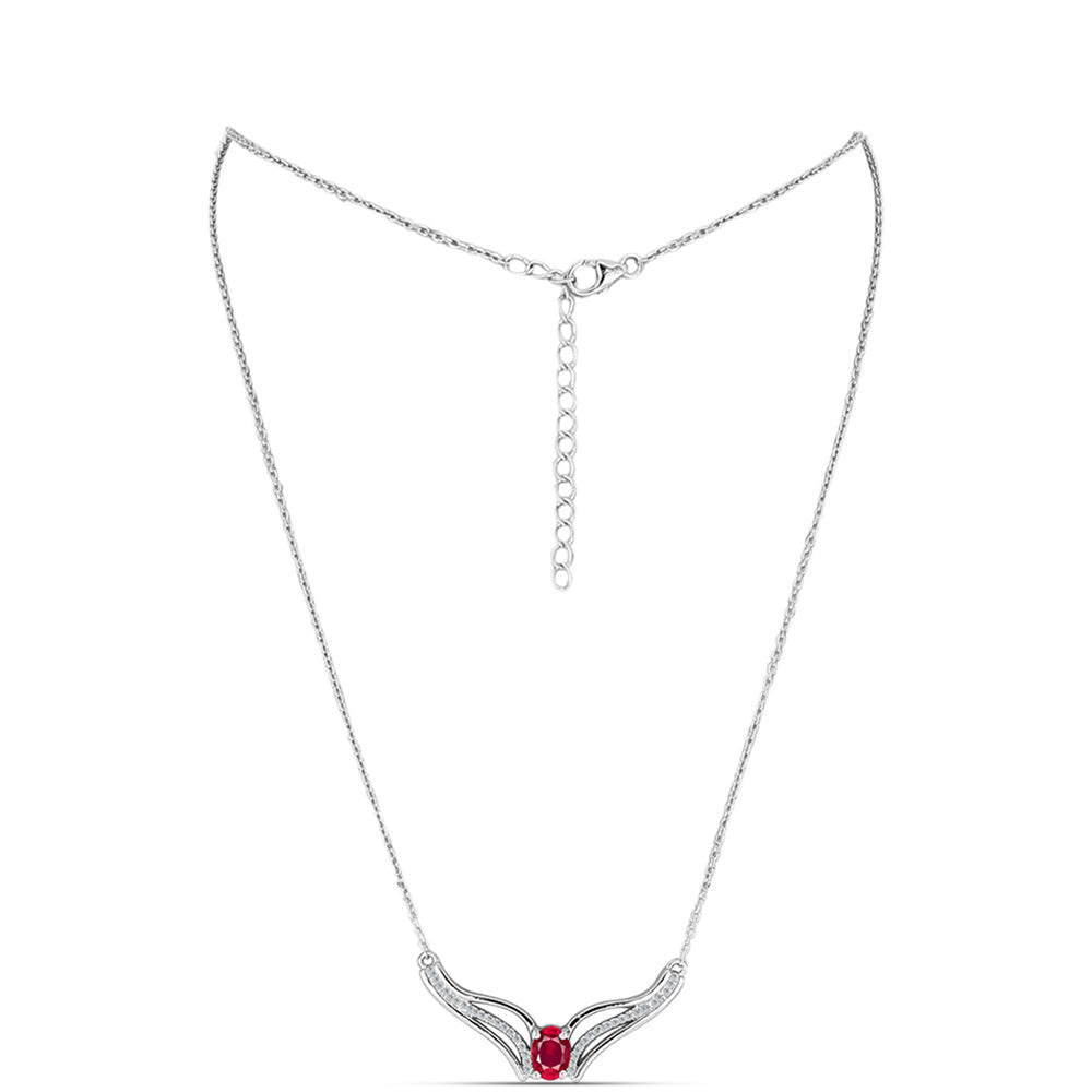 Strieborný Náhrdelník s Madagaskarským Rubínom a Bielym Topásom 1 