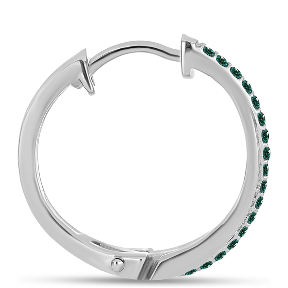 Strieborné Náušnice s Zelenkavý morsky modrý Moissanitom