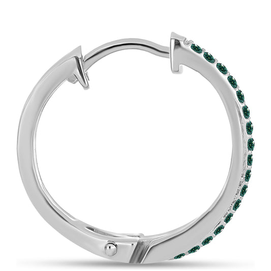 Strieborné Náušnice s Zelenkavý morsky modrý Moissanitom