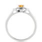 Strieborný Prsteň s Padparadscha Zafírom a Bielym Topásom