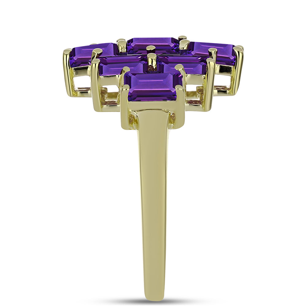 Pozlátený Strieborný Prsteň s Marockým Ametystom 4 