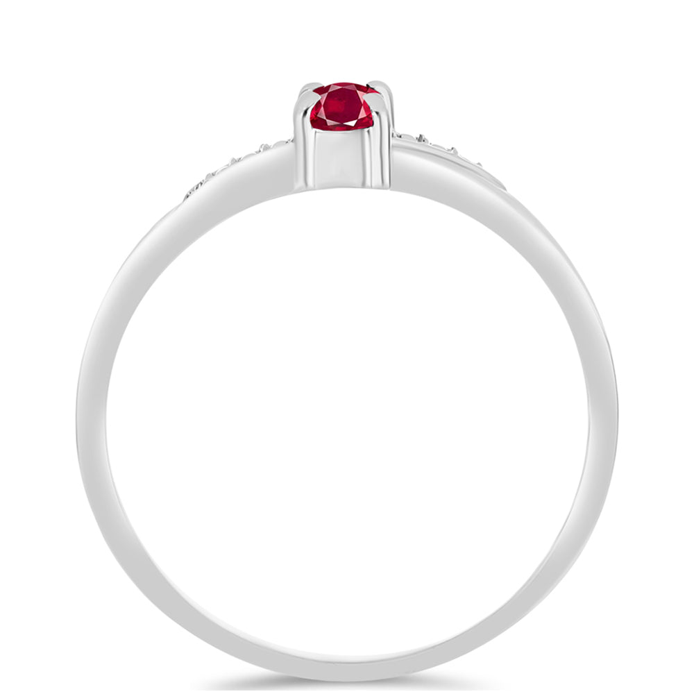 Strieborný Prsteň s Madagaskarským Rubínom 2 