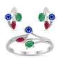 Strieborné Sada s Madagaskarským Rubínom a Brazílskym Smaragdom ( Náušnice+Prsteň )