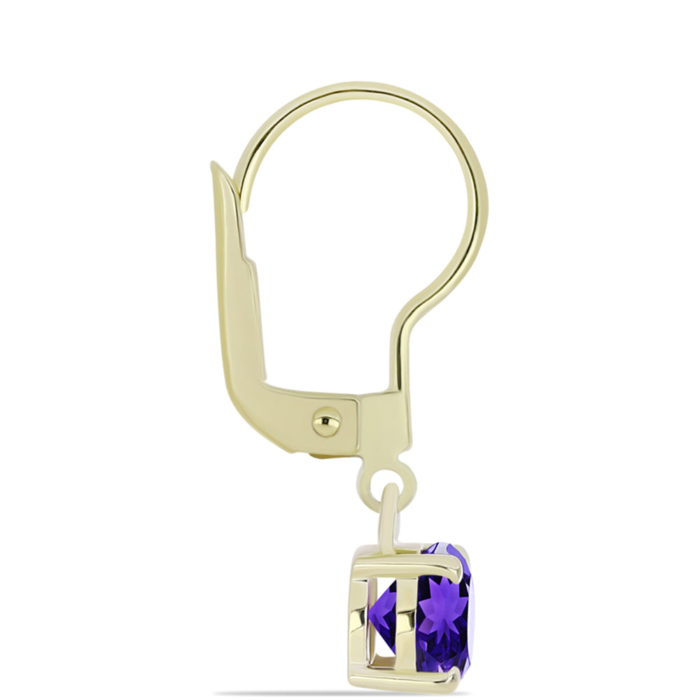 Pozlátené Strieborné Náušnice s Marockým Ametystom 2 