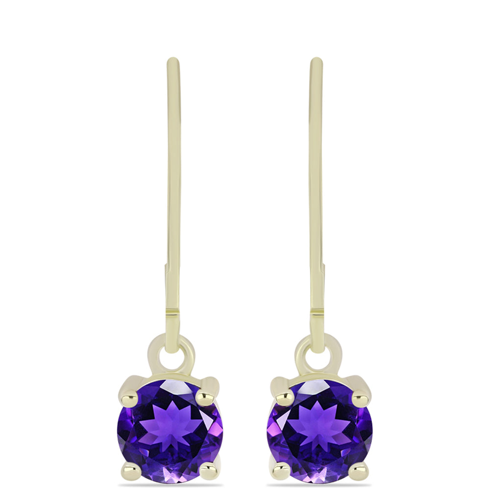 Pozlátené Strieborné Náušnice s Marockým Ametystom 1 