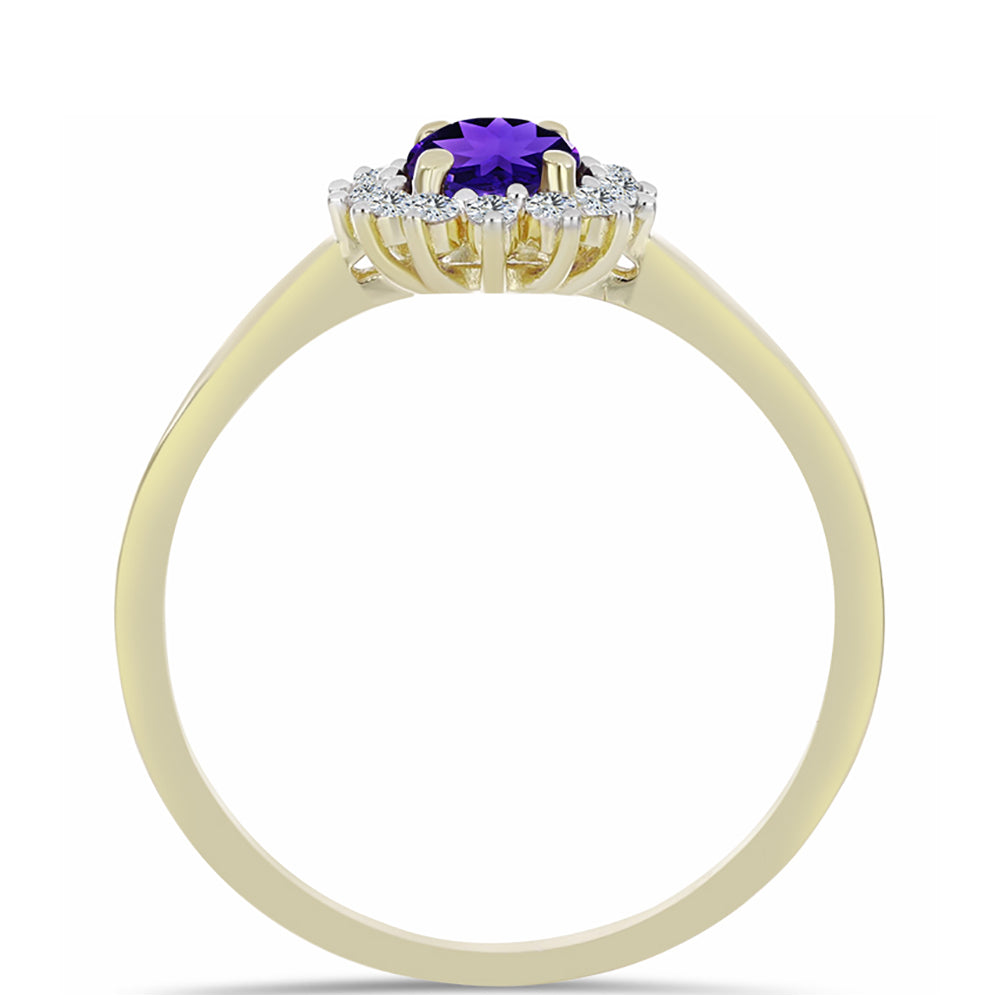 Pozlátený Strieborný Prsteň s Marockým Ametystom a Bielym Topásom