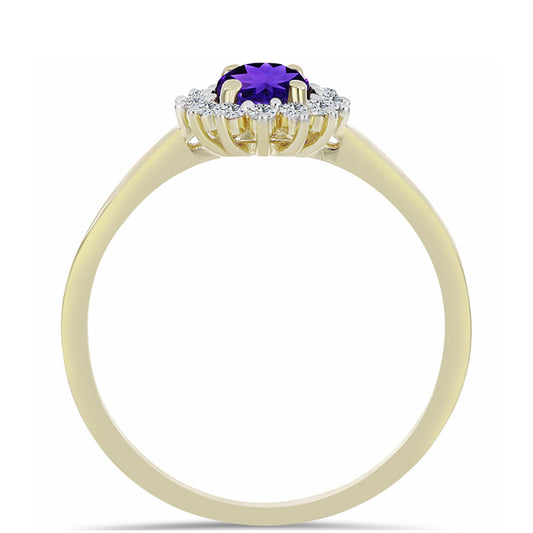 Pozlátený Strieborný Prsteň s Marockým Ametystom a Bielym Topásom