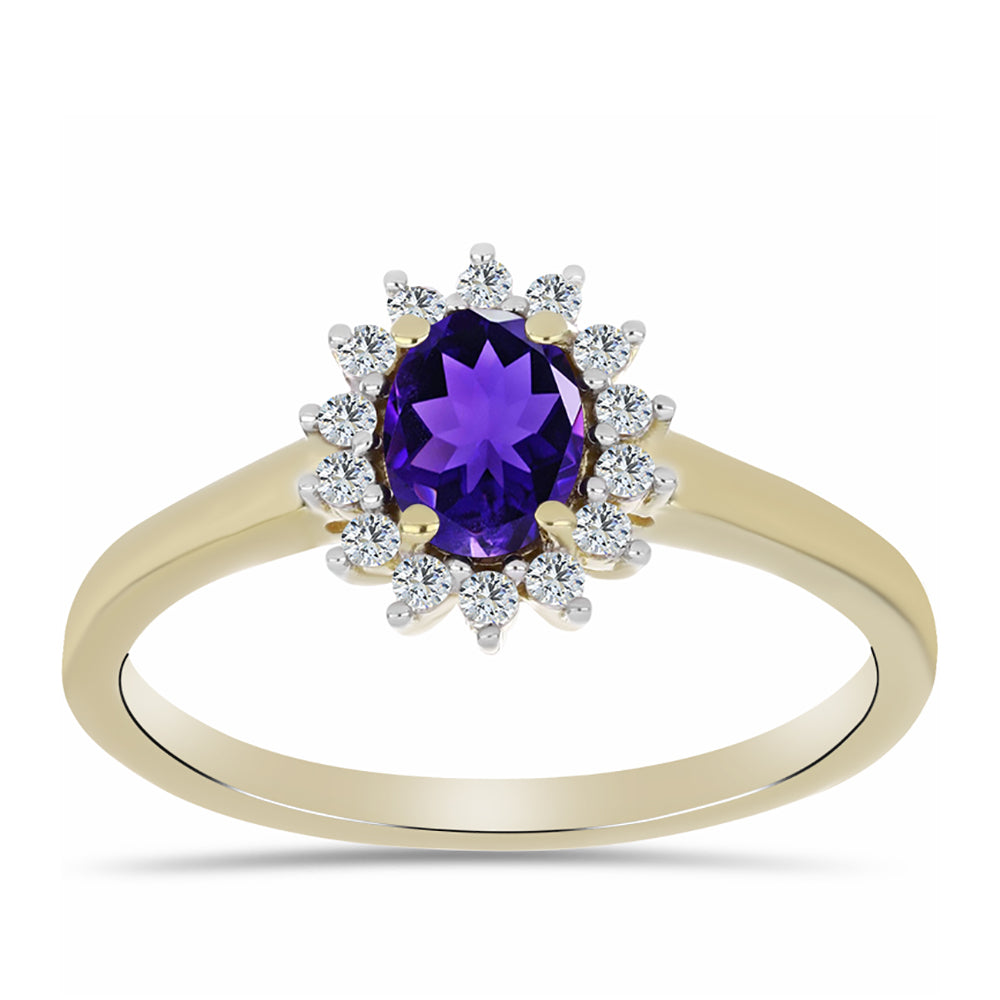 Pozlátený Strieborný Prsteň s Marockým Ametystom a Bielym Topásom 3 