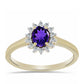 Pozlátený Strieborný Prsteň s Marockým Ametystom a Bielym Topásom