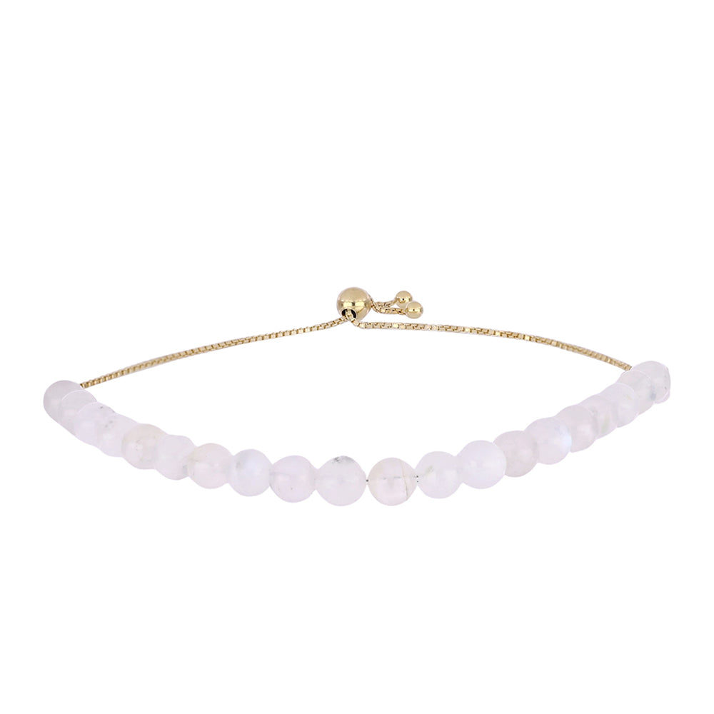 Pozlátený Strieborný Náramok s Dúhovým Mesačným Kameňom