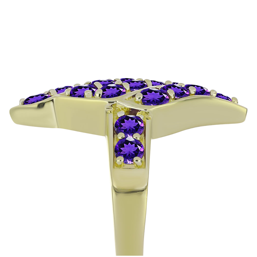 Pozlátený Strieborný Prsteň s Marockým Ametystom 4 