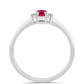 Strieborný Prsteň s Madagaskarským Rubínom a Bielym Topásom