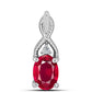 Strieborný Prívesok s Madagaskarským Rubínom a Bielym Topásom