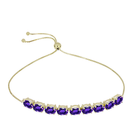 Pozlátený Strieborný Náramok s Marockým Ametystom