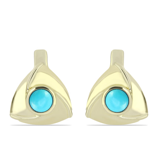 Pozlátené Strieborné Náušnice s so Sleeping Beauty Tyrkysom