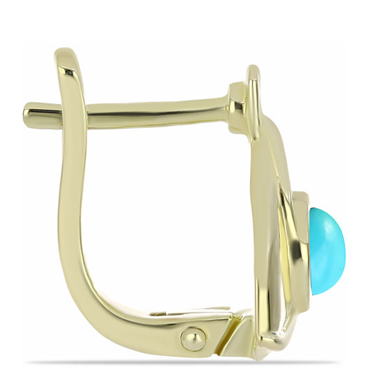 Pozlátené Strieborné Náušnice s so Sleeping Beauty Tyrkysom