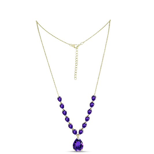 Pozlátený Strieborný Náhrdelník s Marockým Ametystom