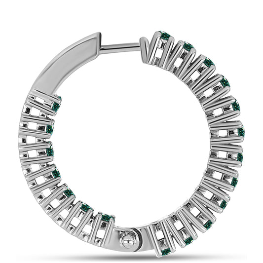 Strieborné Náušnice s Zelenkavý morsky modrý Moissanitom