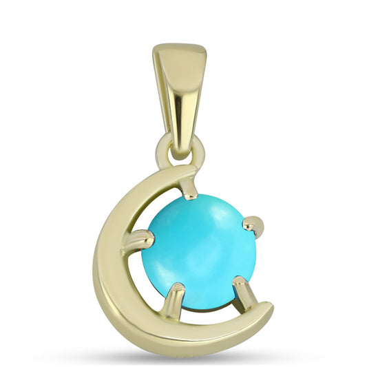 Pozlátený Strieborný Prívesok s so Sleeping Beauty Tyrkysom