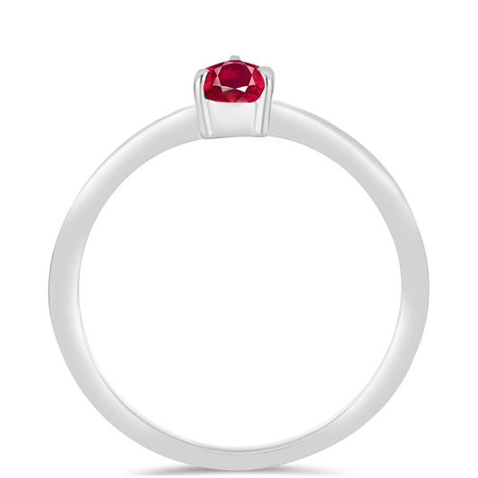 Strieborný Prsteň s Madagaskarským Rubínom