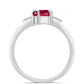 Strieborný Prsteň s Madagaskarským Rubínom a Bielym Topásom