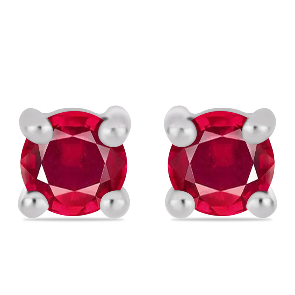 Strieborné Náušnice s Madagaskarským Rubínom 1 