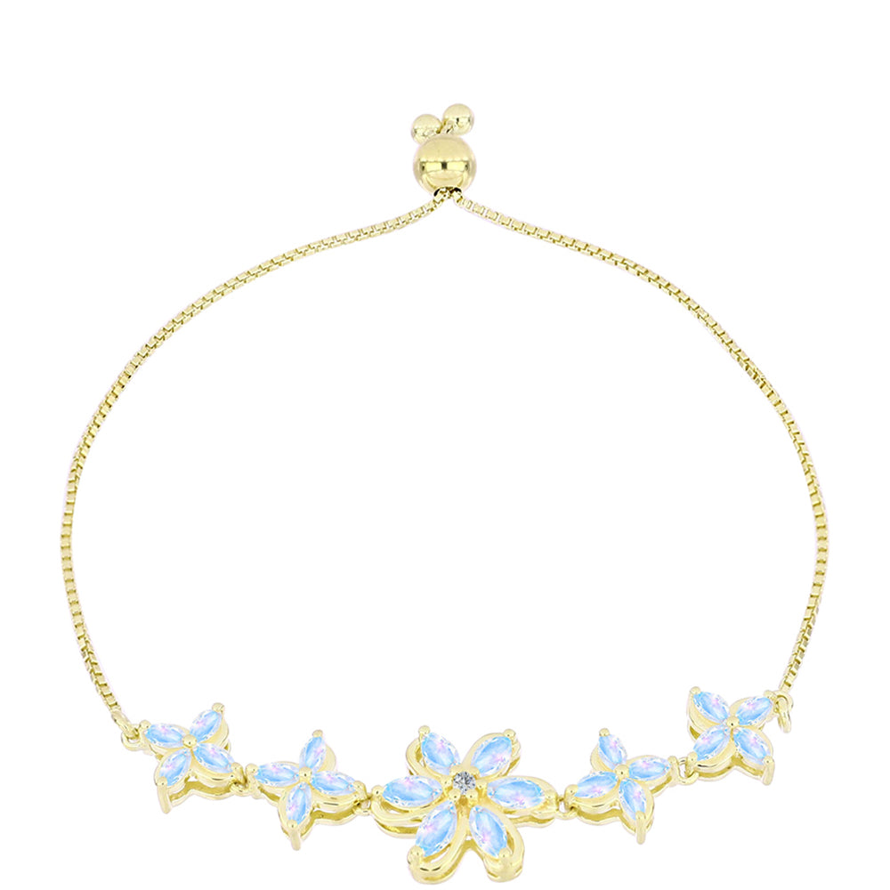 Pozlátený Strieborný Náramok s Dúhovým Mesačným Kameňom 1 