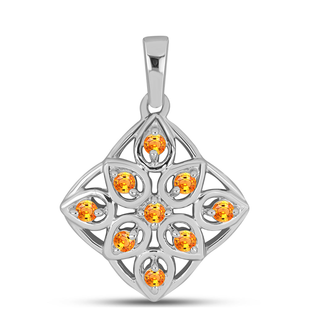 Strieborný Prívesok s Padparadscha Zafírom