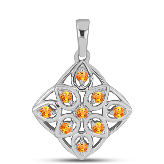 Strieborný Prívesok s Padparadscha Zafírom