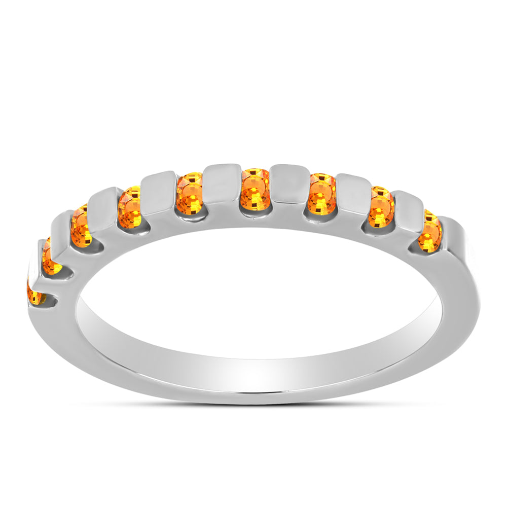 Strieborný Prsteň s Padparadscha Zafírom 3 