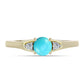Pozlátený Strieborný Prsteň s so Sleeping Beauty Tyrkysom a Bielym Topásom