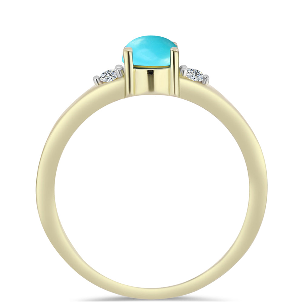 Pozlátený Strieborný Prsteň s so Sleeping Beauty Tyrkysom a Bielym Topásom