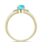 Pozlátený Strieborný Prsteň s so Sleeping Beauty Tyrkysom a Bielym Topásom