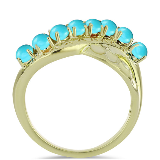 Pozlátený Strieborný Prsteň s so Sleeping Beauty Tyrkysom