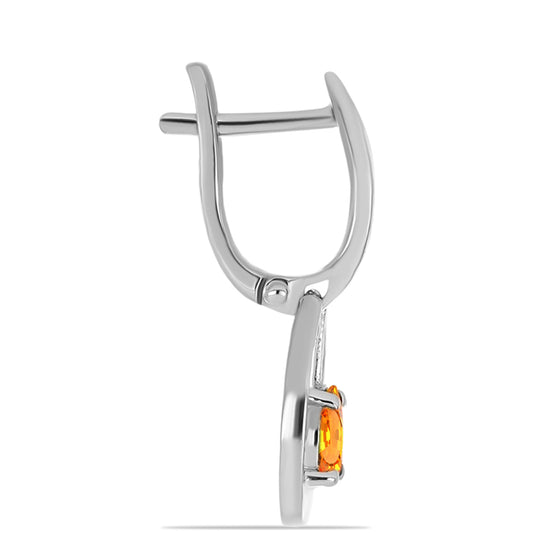 Strieborné Náušnice s Padparadscha Zafírom