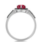Strieborný Prsteň s Madagaskarským Rubínom a Čiernym Spinelom