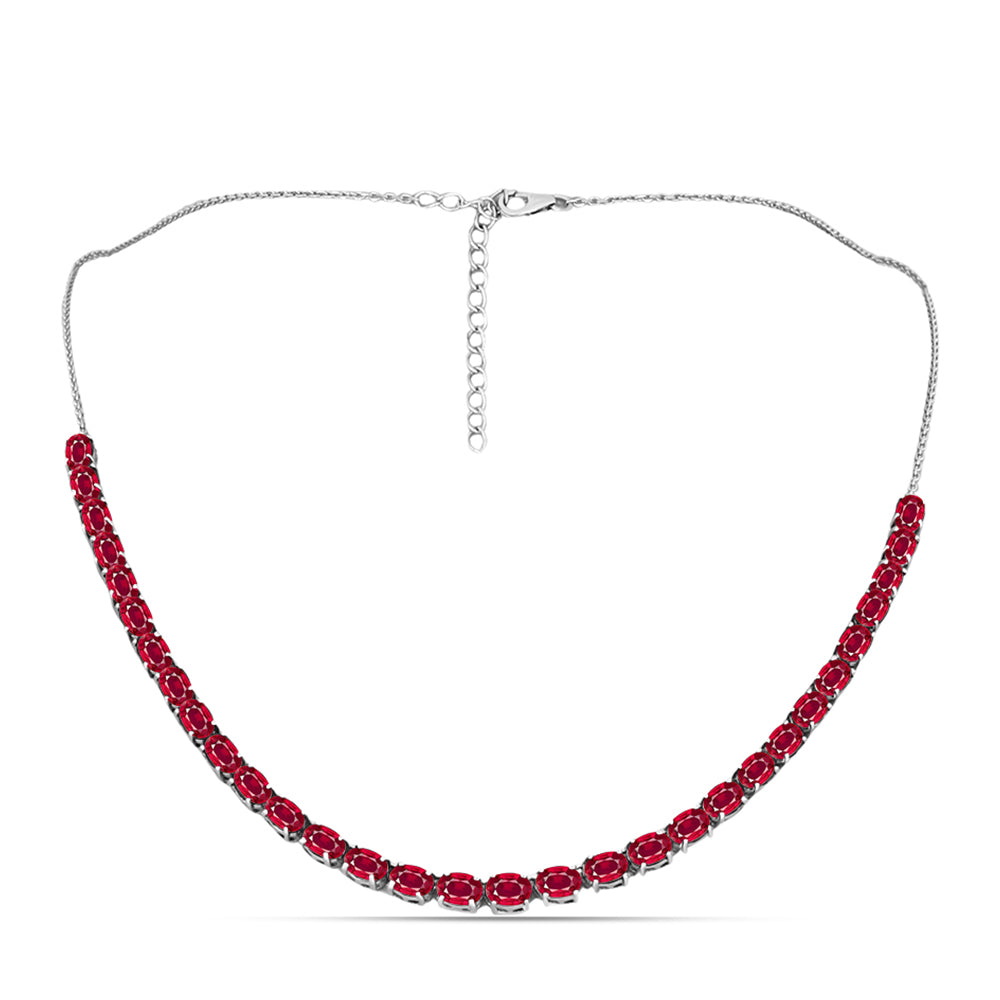 Strieborný Náhrdelník s Madagaskarským Rubínom 1 