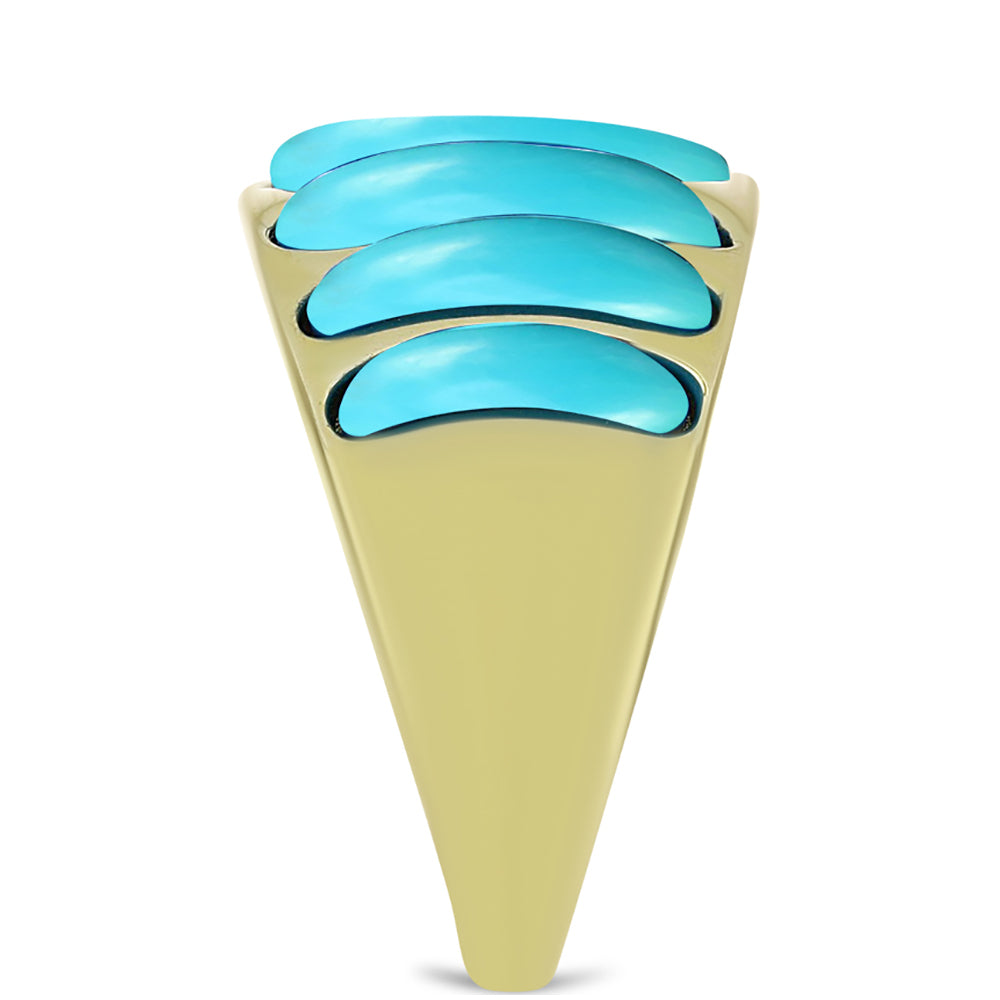 Pozlátený Strieborný Prsteň s so Sleeping Beauty Tyrkysom 4 