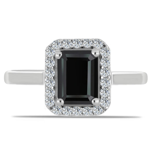 Strieborný Prsteň s Obsidianom a Bielym Topásom